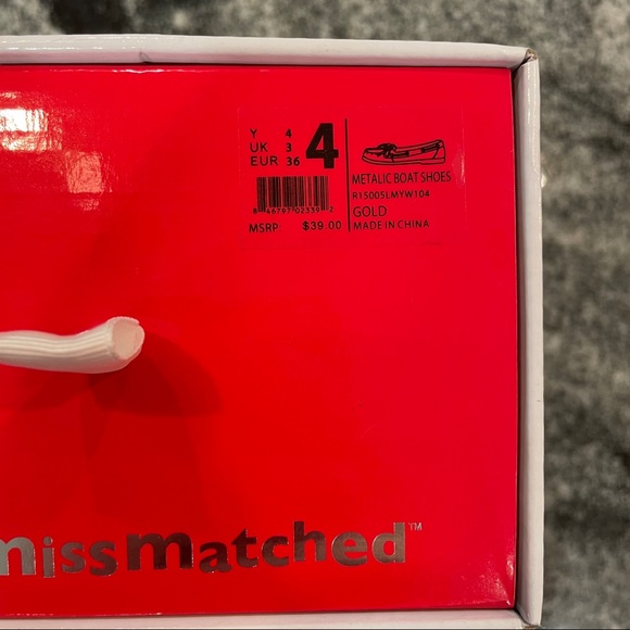 4 Little Miss Matched Girls Youth Gold Metallic Boat Shoes - Picture 8 of 8